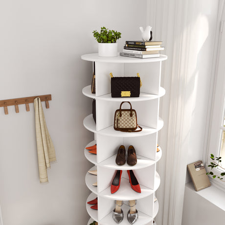 new 360 Rotating shoe cabinet 7 layers Holds Up to 28 Paris of Shoes - V.I.P Digital Presence