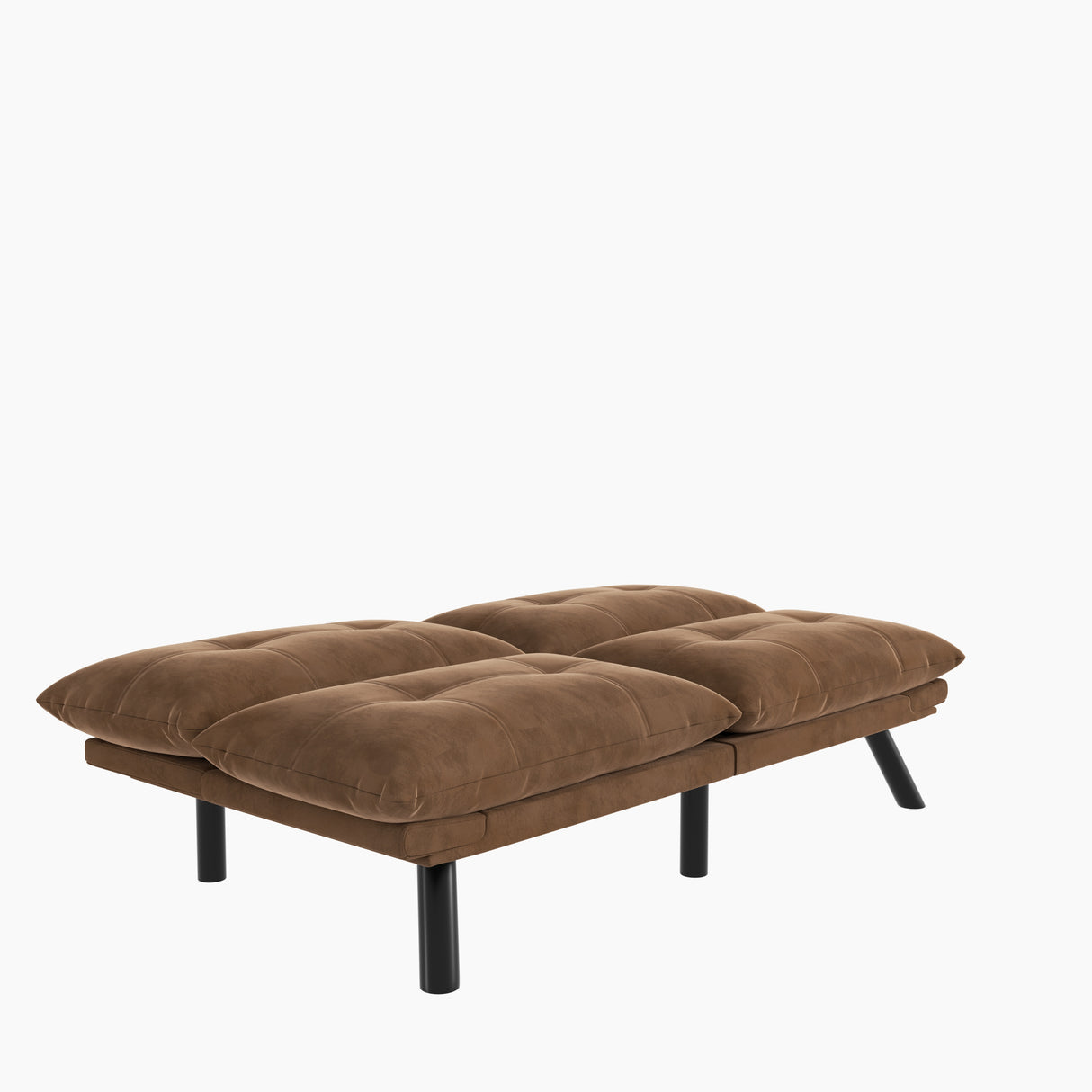 Leatehr Feeling Brown Convertible Folding Modern sofa Bed - V.I.P Digital Presence
