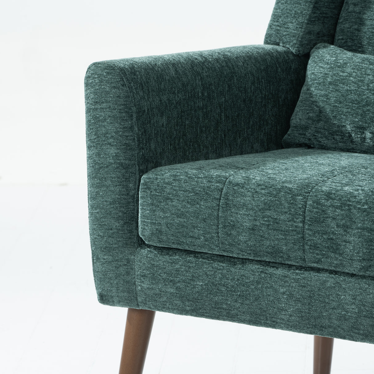 Modern Accent Chair Upholstered Foam Filled Living Room Chairs Comfy Reading Chair Mid Century Modern Chair  (Blackish Green) - V.I.P Digital Presence