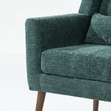 Modern Accent Chair Upholstered Foam Filled Living Room Chairs Comfy Reading Chair Mid Century Modern Chair  (Blackish Green) - V.I.P Digital Presence