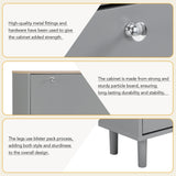 ON-TRANS narrow design shoe cabinet with 3 flip drawers and 3 independent shoe racks with 3 hooks, gray - V.I.P Digital Presence