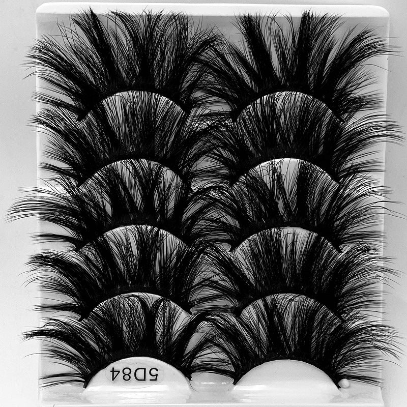 5D 25mm 5 Pairs Mink Eyelashes Multi-Layer Lengthening Thick Thickened False Eyelashes - V.I.P Digital Presence