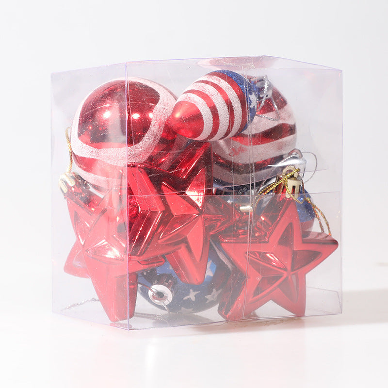 Christmas Ball Independence Day Decoration Hanging Ball Christmas Tree Decoration Prop American Plastic Ball Set - V.I.P Digital Presence
