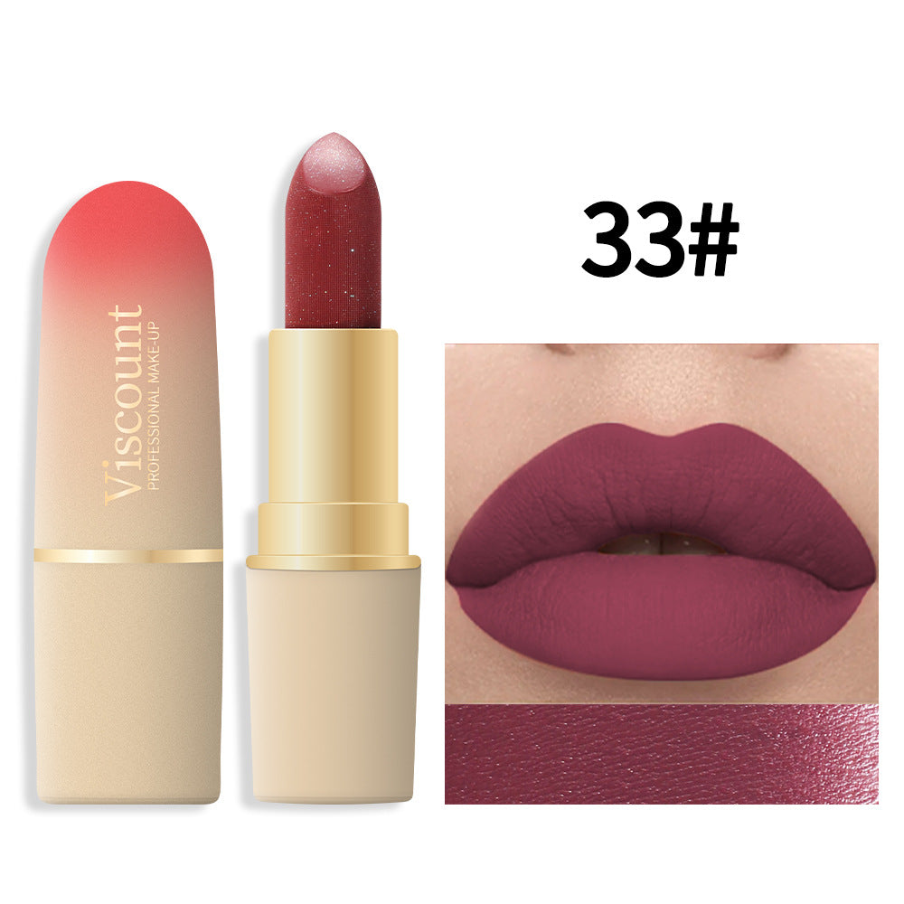 Waterproof And Durable Lipstick Velvet Fine Glitter Matte Lip And Cheek Dual-Use Lipstick - V.I.P Digital Presence