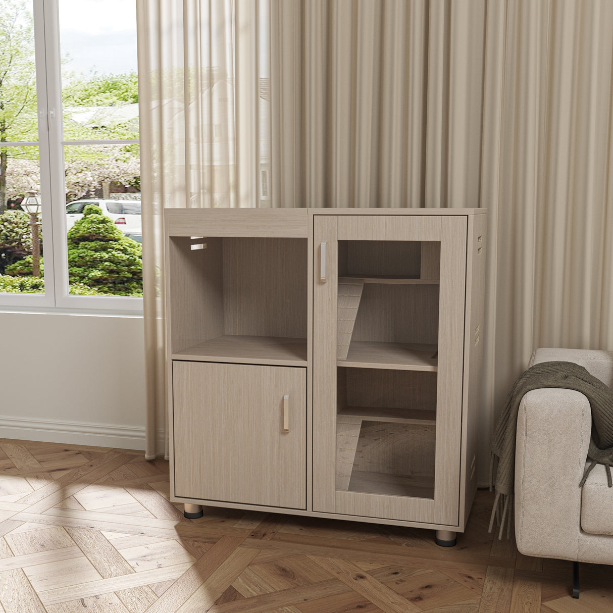 Guinea pig cage, 4 layers of hamster cage wood, with storage cabinet, mouse cage, openable top, acrylic window ，X-Large - V.I.P Digital Presence