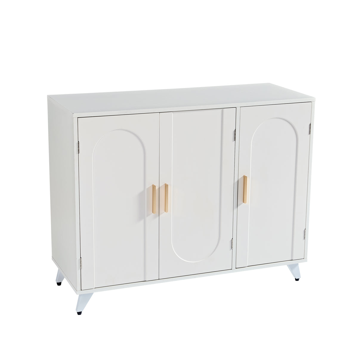 Sideboard Buffet cabinet with 3 doors and removable shelves, for living room, dining room, ivory white - V.I.P Digital Presence