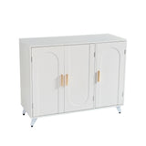 Sideboard Buffet cabinet with 3 doors and removable shelves, for living room, dining room, ivory white - V.I.P Digital Presence