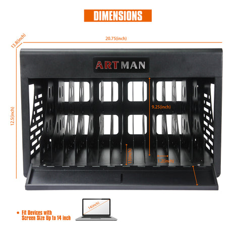 16 Bay Charging Cabinet for Laptop Chromebook Locking Charging Station-BLACK - V.I.P Digital Presence