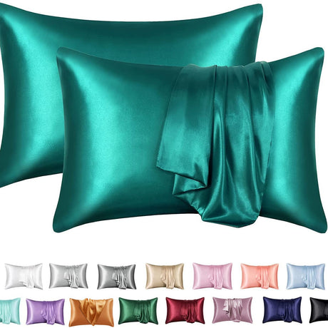 Simulation silk solid color polyester pillowcase envelope pillow pillow cases pillow pair multi-color - V.I.P Digital Presence