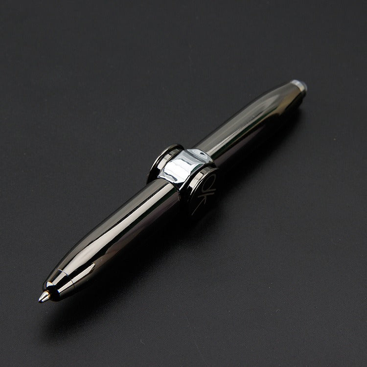 Multi functional rotating luminous flash decompression decompression fingertip rotating metal finger gyroscope ballpoint pen - V.I.P Digital Presence