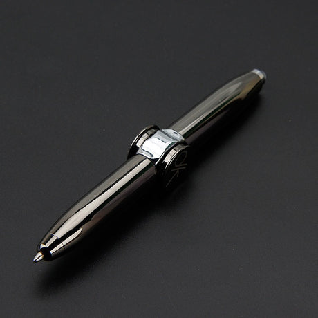 Multi functional rotating luminous flash decompression decompression fingertip rotating metal finger gyroscope ballpoint pen - V.I.P Digital Presence