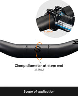 TOSEEK Carbon Fiber MTB Handlebar, 31.8mm, One-piece, Swallow-shaped - Ideal for Mountain Bikes - V.I.P Digital Presence