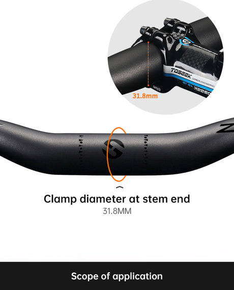 TOSEEK Carbon Fiber MTB Handlebar, 31.8mm, One-piece, Swallow-shaped - Ideal for Mountain Bikes - V.I.P Digital Presence