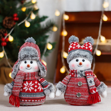 Doll Lei Feng Hat Scarf Snowman Doll Window Display Cute Christmas Snowman Cloth Doll - V.I.P Digital Presence