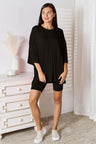 Soft Rayon Three-Quarter Sleeve Top and Shorts Set