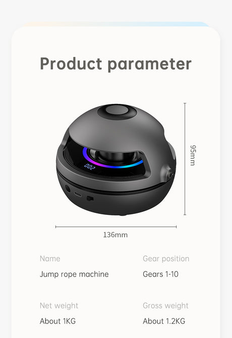 Smart Rope Skipping Machine Smart Jump Rope Machine 10-level Speed Adjustment Led Seven-color Light Wireless Music Function - V.I.P Digital Presence
