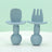 Licking Spoon for Baby Learning to Eat Training Spoon Short Handle Baby Supplementary Food Silicone Soft Spoon Fork Spoon Tableware 2-piece Set - V.I.P Digital Presence