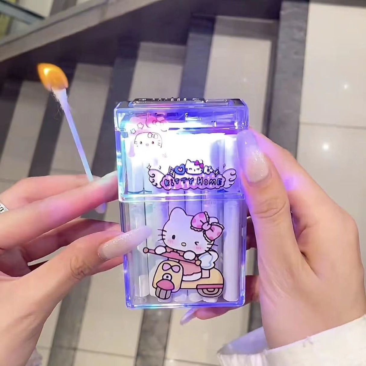 Pacha Dog Cartoon Sanrio Cigarette Box Charging Lighter Integrated Transparent Body Atmosphere Colorful Lights Cute Gift Object - V.I.P Digital Presence