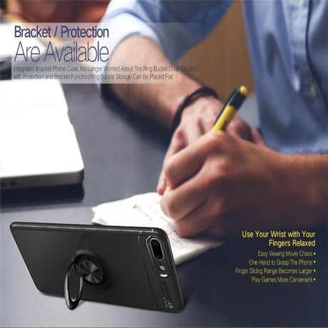 Phone Case Ultra Slim Silicon Armor Anti-knock Car Magnetic Metal Ring Bracket Cell Phone Shell Case for IPhone X 6/6S 7/8 Plus - V.I.P Digital Presence