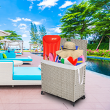 Laundry Hamper With Lid PE Rattan Powder Coating Frame Clothes Hampers with 02 Removable Bags, Wheels, 160L, Grey Color - V.I.P Digital Presence