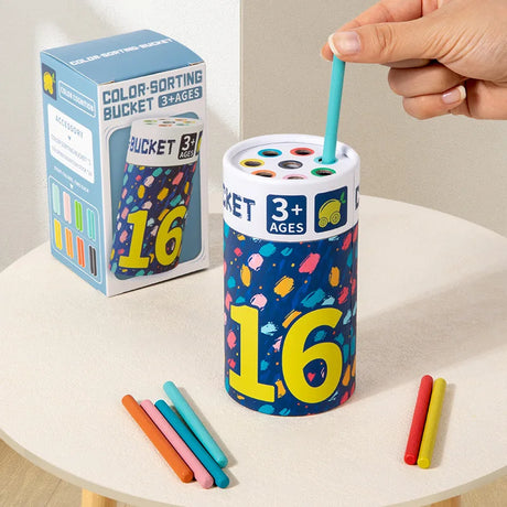 Children's puzzle color classification cup 1-3 year old baby color cognition Montessori classification bucket toy - V.I.P Digital Presence