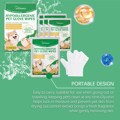Pet Disposable Cleaning Gloves Dog Cat Hair And Skin Gentle Cleaning Care Gloves - V.I.P Digital Presence