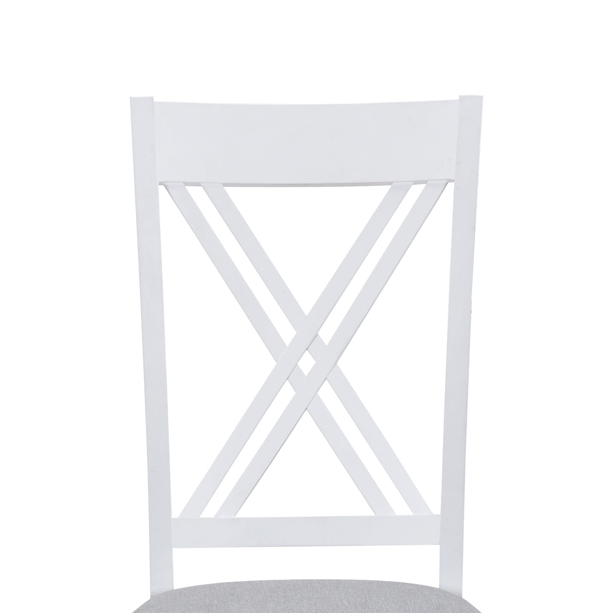 TOPMAX Rustic Minimalist Wood 5-Piece Dining Table Set with 4 X-Back Chairs for Small Places  White