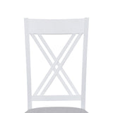 TOPMAX Rustic Minimalist Wood 5-Piece Dining Table Set with 4 X-Back Chairs for Small Places  White