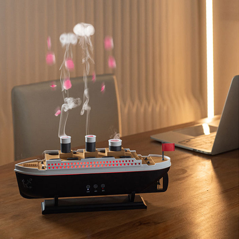 Titanic ship model humidifier (250ml), also an essential oil diffuser with jellyfish smoke ring spray for home aroma. - V.I.P Digital Presence