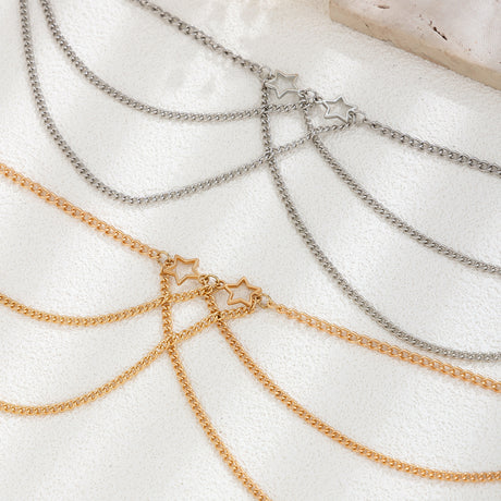 Ethnic style punk adjustable alloy pentagram cross Leg Chain - V.I.P Digital Presence