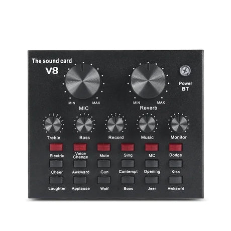 V8 Professional Sound Card Streaming Live Broadcast Podcast Recording Studio Equipment Voice Changer Audio Interface SoundCard - V.I.P Digital Presence