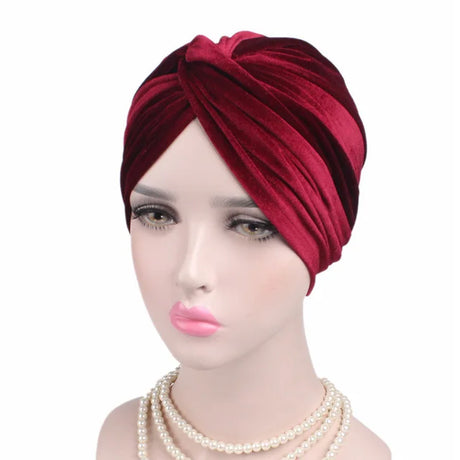 Women Velvet Turban Hat Headband Muslim Hijab Caps Female Soft Bandana Headband Hijabs Head Wrap Hair Accessories Supplies - V.I.P Digital Presence