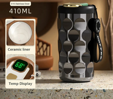 LED temperature display insulated cup 316 stainless steel cup intelligent coffee insulated bottle 410ml vacuum bottle coffee cup - V.I.P Digital Presence
