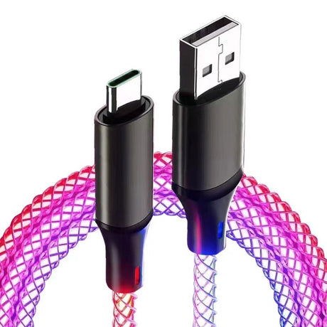 Data cable car luminous breathing gradient PD60W 27W super fast charging suitable for Apple Android Type - V.I.P Digital Presence