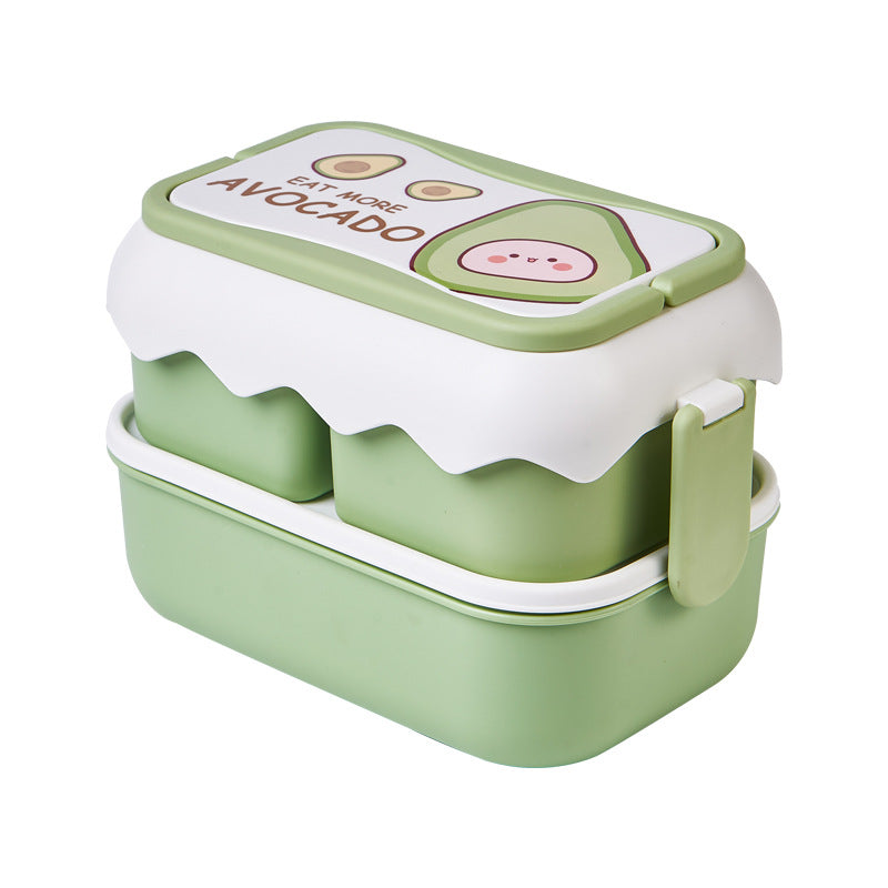 ins cartoon cute microwaveable large capacity double-layer portable lunch box lunch box - V.I.P Digital Presence