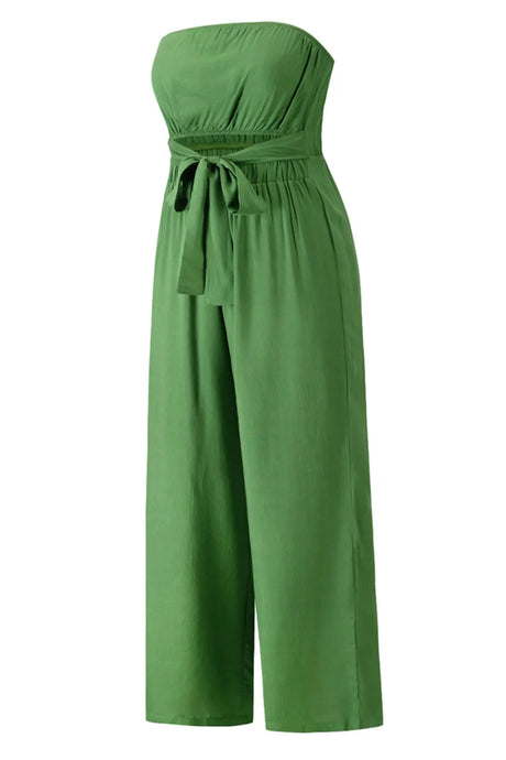 Tied Cutout Tube Wide Leg Jumpsuit - V.I.P Digital Presence