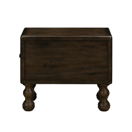Solid wood end table, rectangular 23.6 inch narrow edge table with drawers, vintage bedside table, Espresso - V.I.P Digital Presence
