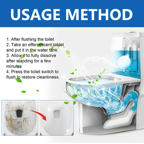 Toilet Cleaning Effervescent Tablet Household Descaling Deodorizing Odors Stains Toilet Stain Remover - V.I.P Digital Presence