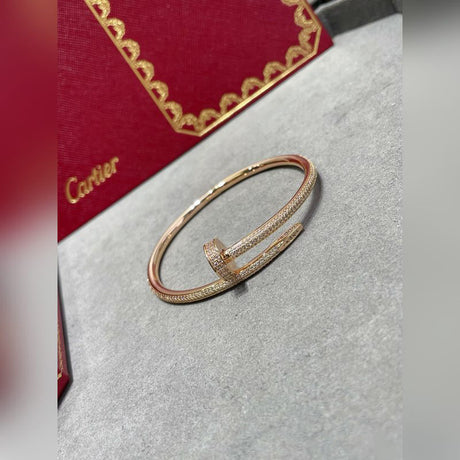 V-Gold Diamond Pavé Screw Cuff for Couples - Titanium Steel Open-Close Clasp - V.I.P Digital Presence