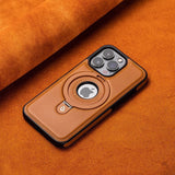 Suitable for Apple 16Promax phone case leather magnetic bracket iPhone 15 anti drop protective case - V.I.P Digital Presence