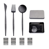 304 stainless steel portable tableware steak knife fork spoon chopsticks detachable folding tableware set - V.I.P Digital Presence