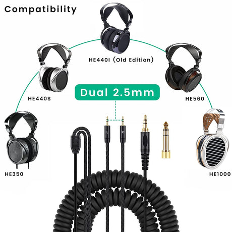 Suitable for HIFIMAN HE400i and He560 dual 2.5mm plug earphones with spring earphone cable upgrade cable - V.I.P Digital Presence