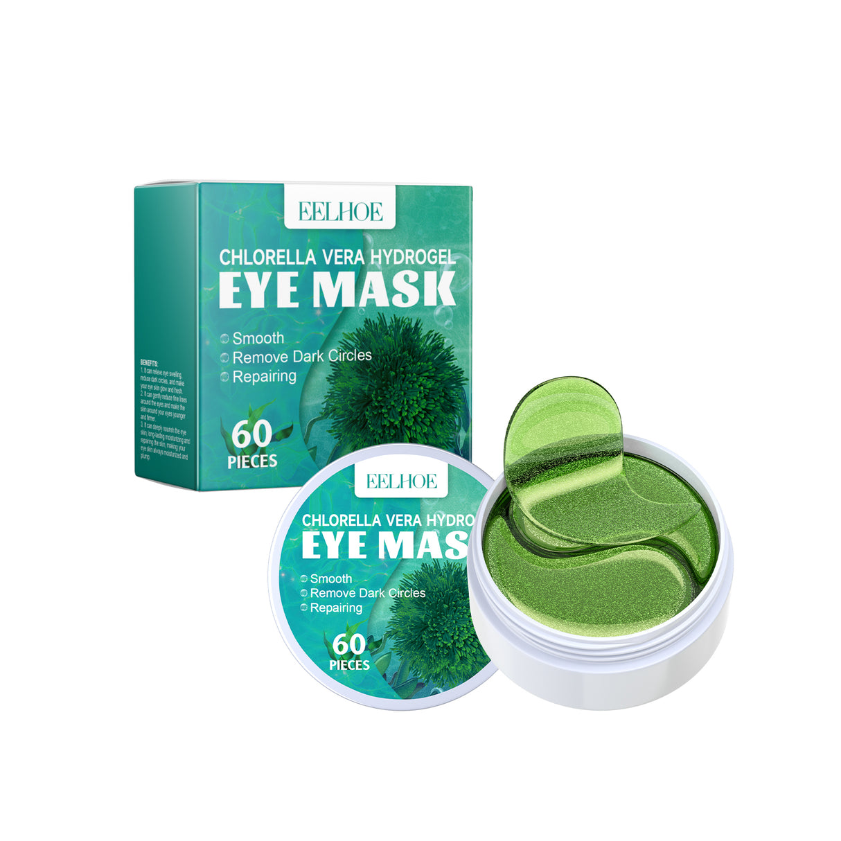 Chlorella Vera Hydrogel Eye Mask, Moisturizing Desalination Eye Grain Compact Fine Grain Soft Skin Hydrating Eye Mask - V.I.P Digital Presence