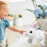 2025 Upgraded Interactive Bunny Toy. Hops, walks, talks, shakes ears. Plush Gift for Kids (Grey). - V.I.P Digital Presence