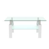 White Coffee Table Clear Coffee Table Modern Side Center Tables for Living Room Living Room Furniture - V.I.P Digital Presence