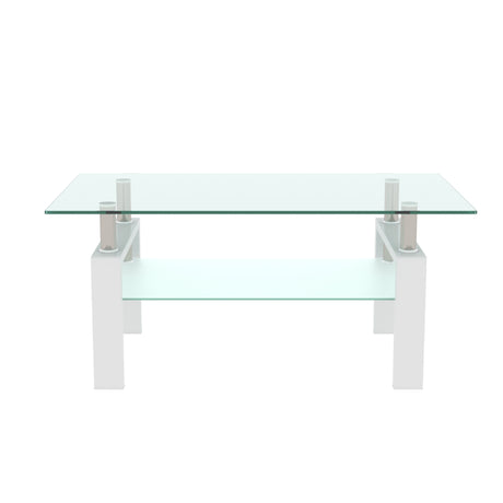 White Coffee Table Clear Coffee Table Modern Side Center Tables for Living Room Living Room Furniture - V.I.P Digital Presence