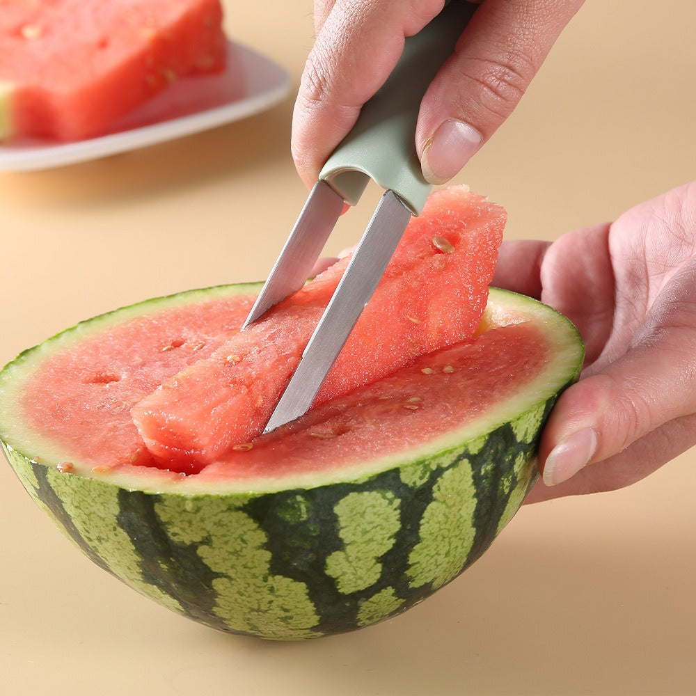 3-in-1 Watermelon Cutter Stainless Steel Fruit Carving Knife Multi-functional Melon Fork Slicer Tool for Camping Kitchen Gadgets - V.I.P Digital Presence