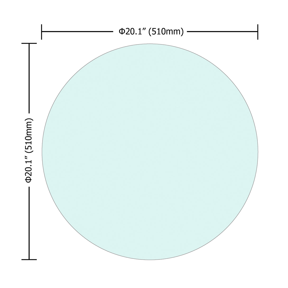 20" Inch Round Tempered Glass Table Top Clear Glass 1/4" Inch Thick Round Polished Edge - V.I.P Digital Presence
