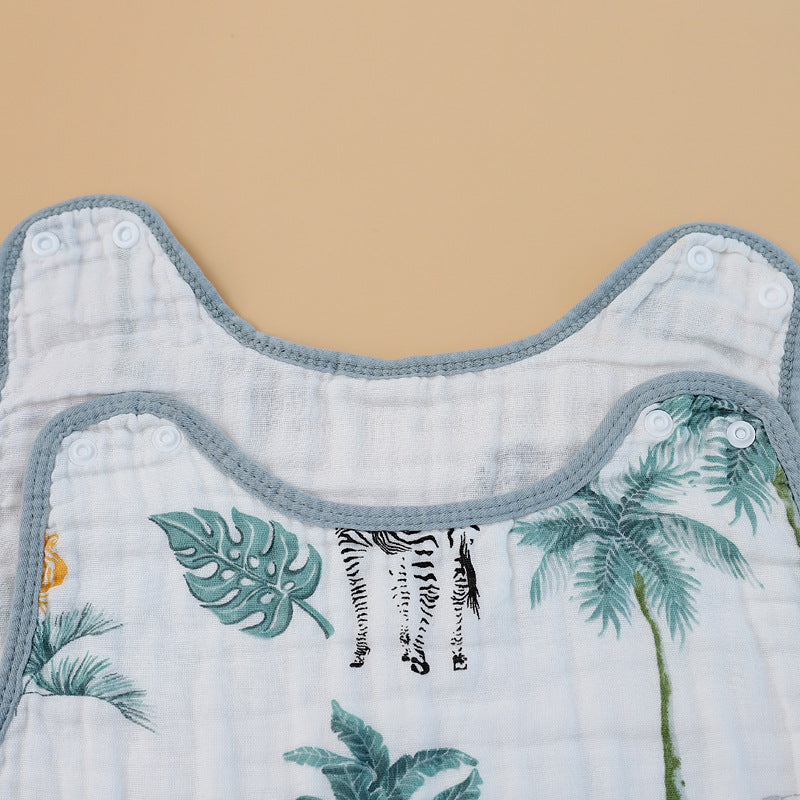Saco de dormir para niños de algodón de cuatro capas de gasa con bonitos dibujos animados, antifrío, antipatadas, acolchado de algodón, clase A