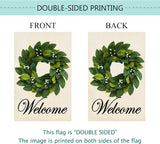 Spring Summer Welcome Wreath Garden Flag Magnolia Leaves Small Yard Flag Vertical Double Sided Burlap Farmhouse Seasonal - V.I.P Digital Presence